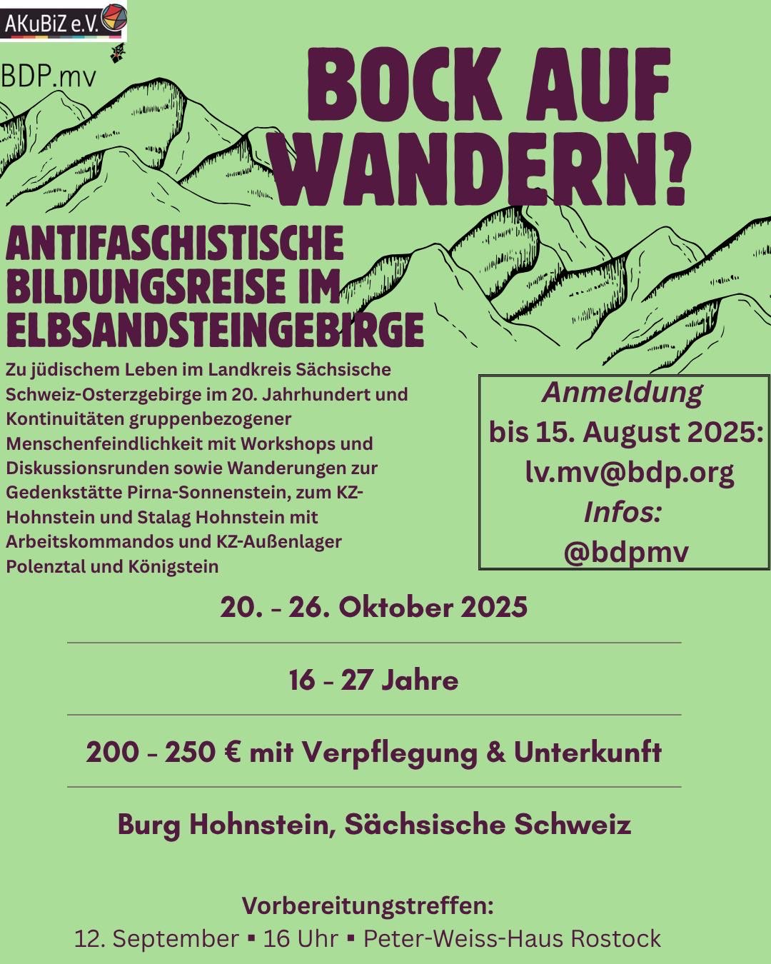 Antifaschistische Wanderung im Elbsandsteingebirge vom 20.10. – 26.10.